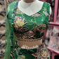 Emerald Green Floral Embroidered Bridal Lehenga Set