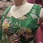 Emerald Green Floral Embroidered Bridal Lehenga Set