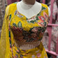 Mustard Yellow Floral Embroidered Festive Lehenga Set