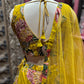 Mustard Yellow Floral Embroidered Festive Lehenga Set