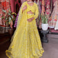 Yellow Heavy Embroidered Lehenga with Full-Sleeve Blouse