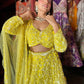 Yellow Heavy Embroidered Lehenga with Full-Sleeve Blouse