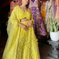 Yellow Heavy Embroidered Lehenga with Full-Sleeve Blouse