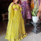 Yellow Heavy Embroidered Lehenga with Full-Sleeve Blouse