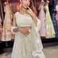 Ivory White Net Lehenga with Heavy Embroidery and Scallop Dupatta