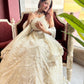 Ivory White Net Lehenga with Heavy Embroidery and Scallop Dupatta
