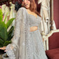 Silver Grey Heavy Embroidered Lehenga with Net Dupatta