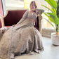 Silver Grey Heavy Embroidered Lehenga with Net Dupatta