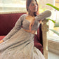 Silver Grey Heavy Embroidered Lehenga with Net Dupatta