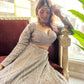Silver Grey Heavy Embroidered Lehenga with Net Dupatta