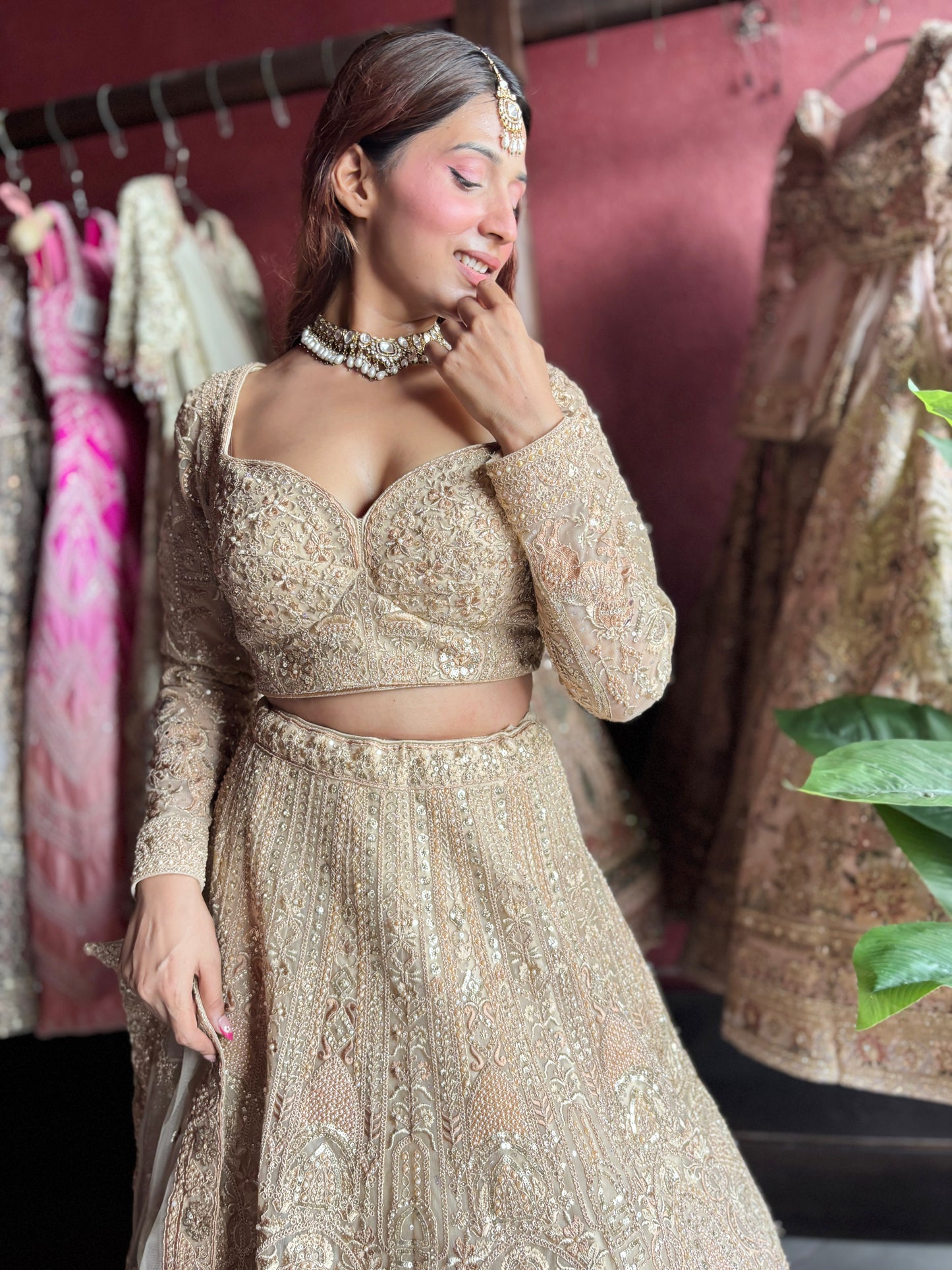 Golden Maharani Designer Lehenga With Grand Heritage Zari Work