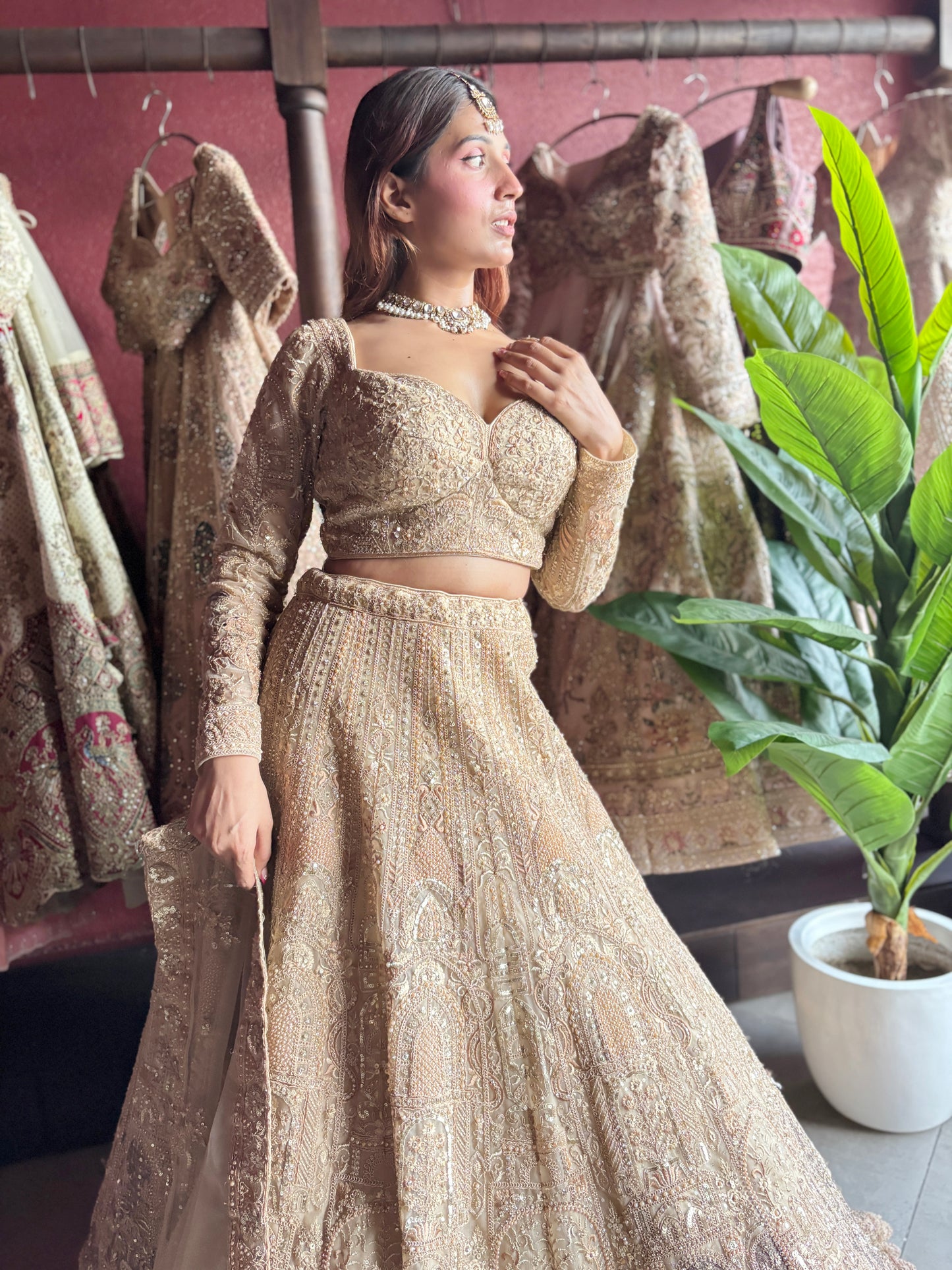 Golden Maharani Designer Lehenga With Grand Heritage Zari Work