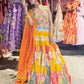 Multicolour Yellow Printed Designer Lehenga Set