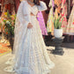 Lt-Grey Heavy Embroidered DesignerLehenga with Net Dupatta