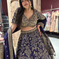 Lehenga Choli with Antique Gold Zari & Architectural Motif Work