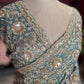 Sky Blue Banarasi Designer Saree with Heavy Golden Embroidered Border