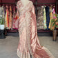 Rose Gold Banarasi Designer Saree with Heavy Golden Embroidered Border