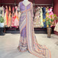 Multicolor Designer Saree with Embroidered Border and Matching Blouse