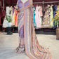 Multicolor Designer Saree with Embroidered Border and Matching Blouse
