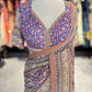 Multicolor Designer Saree with Embroidered Border and Matching Blouse