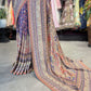 Multicolor Designer Saree with Embroidered Border and Matching Blouse