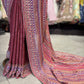 Maroon Designer Saree with Multi-Color Embroidery & Sequin Work