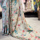 Designer Saree with Black Embroidered Border and Heavy Blouse