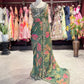 Designer Saree with Black Embellished Blouse and Embroidered Border