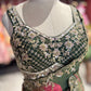 Designer Saree with Black Embellished Blouse and Embroidered Border