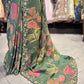 Designer Saree with Black Embellished Blouse and Embroidered Border