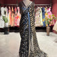 Designer Saree with Heavy Embellished Border and Matching Blouse