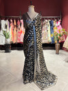 Designer Saree with Heavy Embellished Border and Matching Blouse