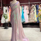 Iridescent Blush Pink Sequin Designer Saree with Embellished Blouse