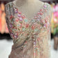 Net Designer Saree with Floral Embroidery and Embellished Blouse