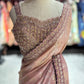 Designer Saree with Heavy Embellished Blouse and Contrast Border