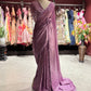 Mauve Purple Sequin Designer Saree with Premium Shimmer Drape