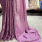 Mauve Purple Sequin Designer Saree with Premium Shimmer Drape