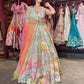 Multicolor Abstract Lehenga with Sweetheart Neckline Blouse