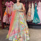 Multicolor Abstract Lehenga with Sweetheart Neckline Blouse