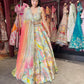 Multicolor Abstract Lehenga with Sweetheart Neckline Blouse