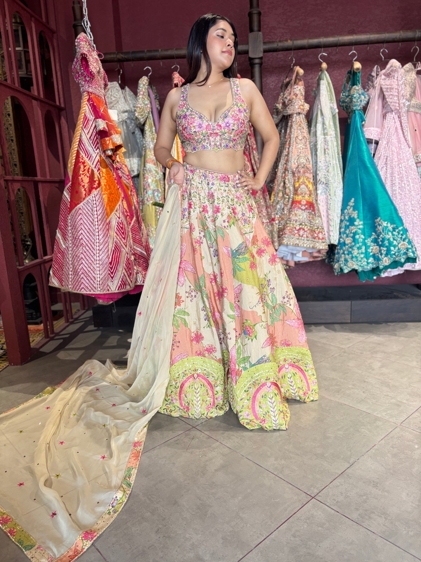 Floral Garden Embroidered Festive Lehenga Set Design