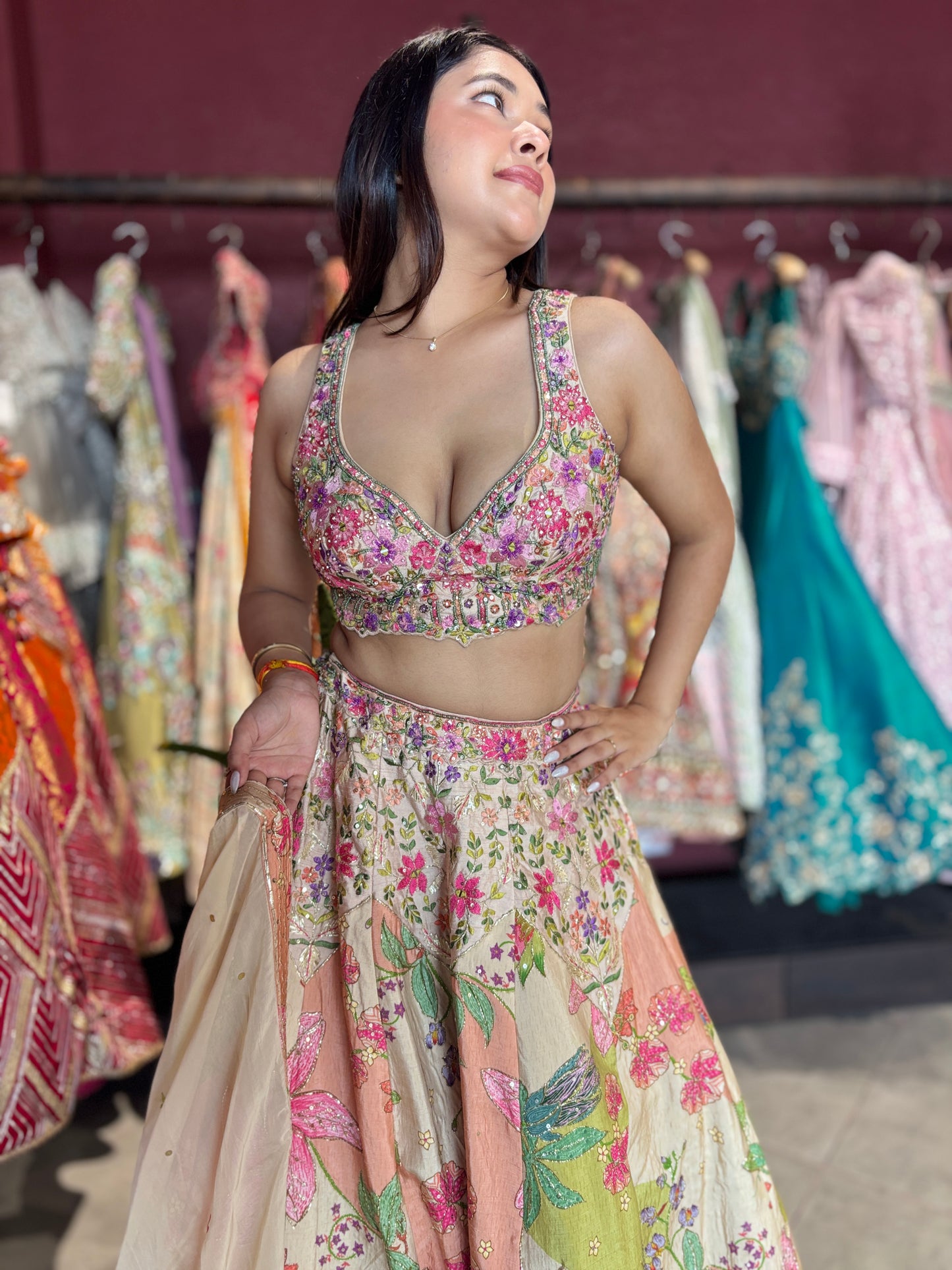Floral Garden Embroidered Festive Lehenga Set Design