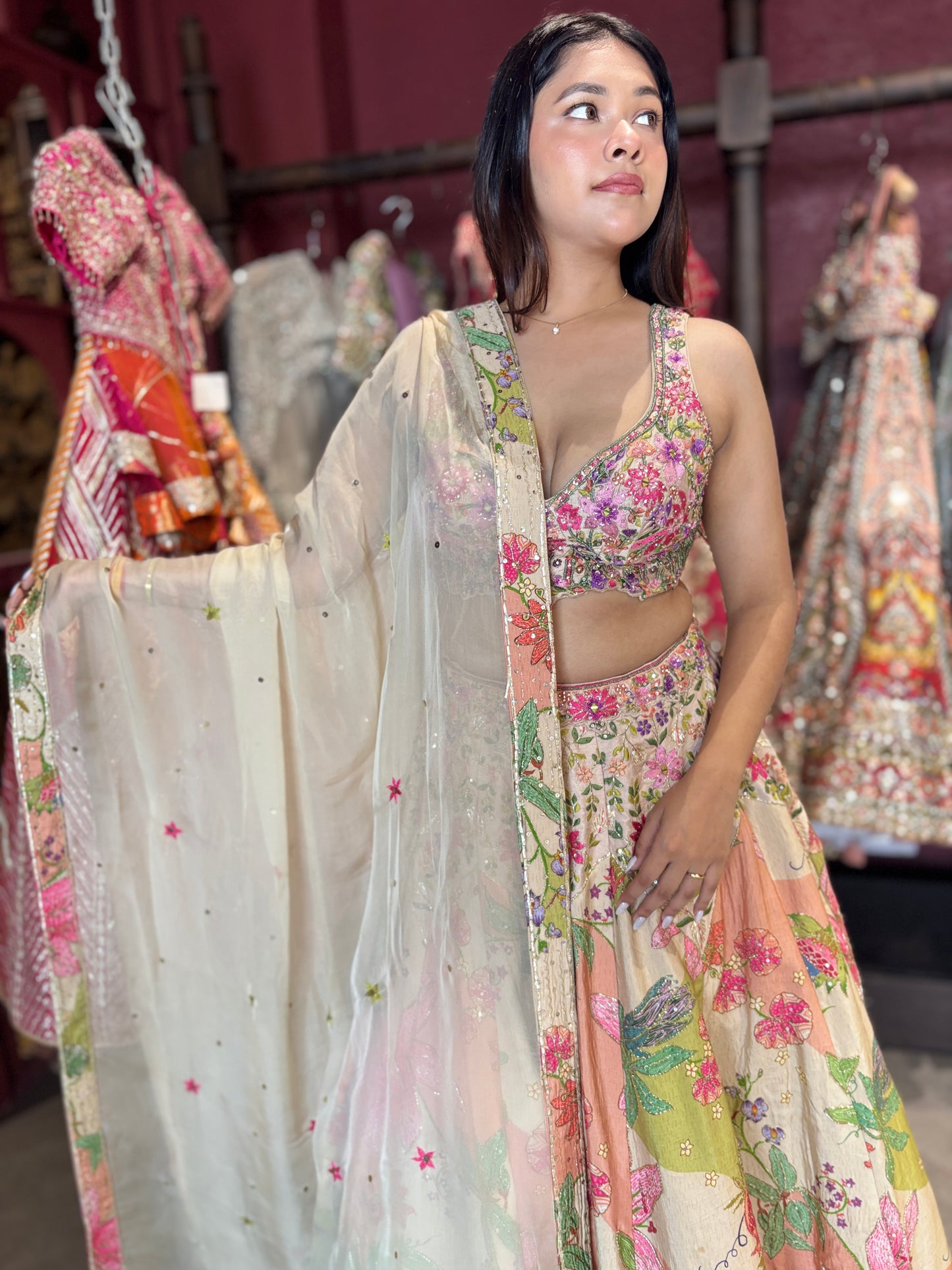 Floral Garden Embroidered Festive Lehenga Set Design