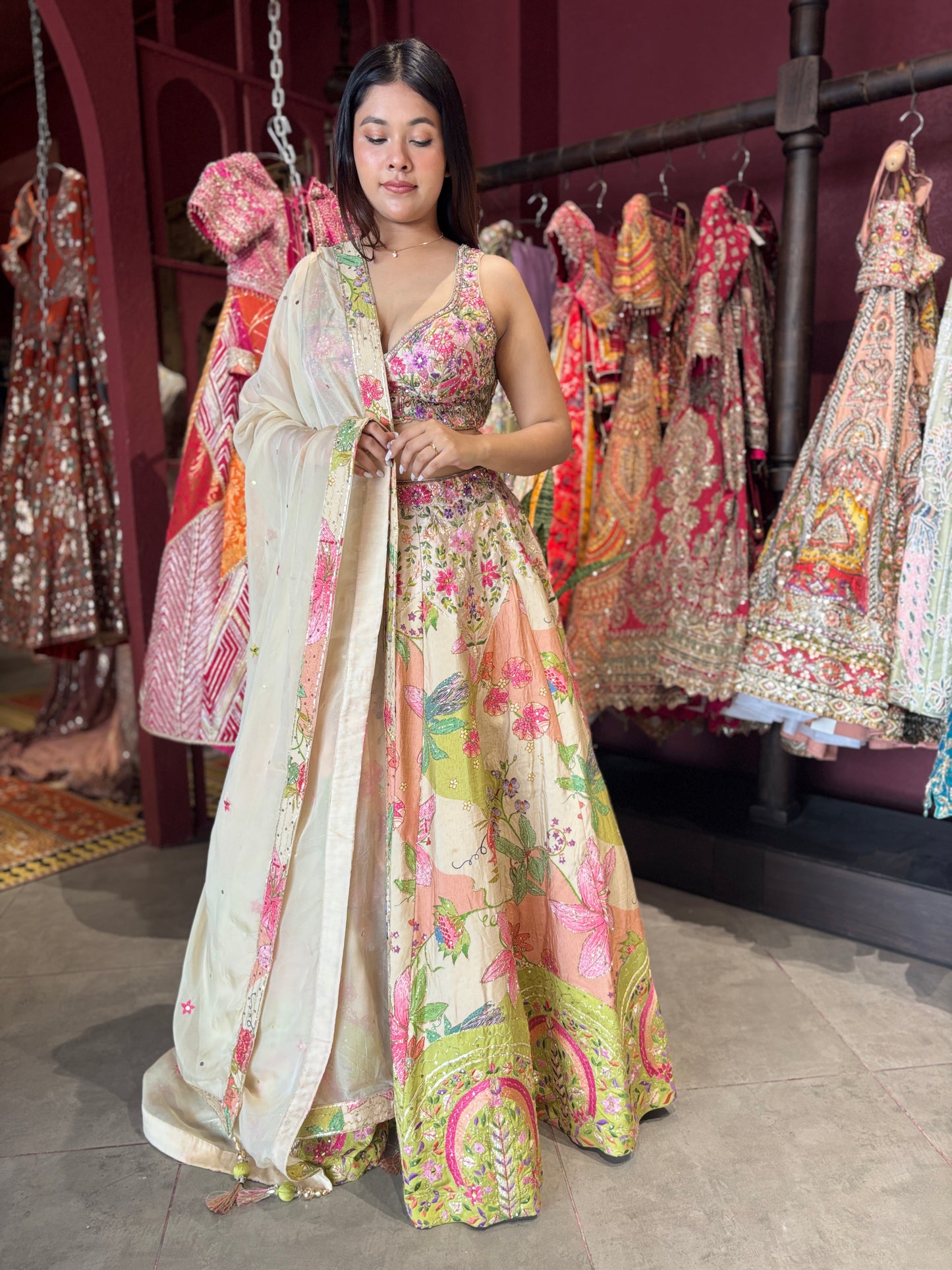 Floral Garden Embroidered Festive Lehenga Set Design
