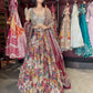 Multicolor Mirror & Bead Embellished Lehenga with Heavy Dupatta