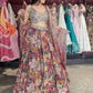 Multicolor Mirror & Bead Embellished Lehenga with Heavy Dupatta