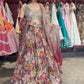 Multicolor Mirror & Bead Embellished Lehenga with Heavy Dupatta