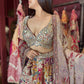 Multicolor Mirror & Bead Embellished Lehenga with Heavy Dupatta