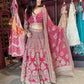 Rani Pink Heavy Zari Embroidered Designer Lehenga Set