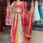 Grand Multihued Panelled Lehenga with Beadwork & Heritage Motifs
